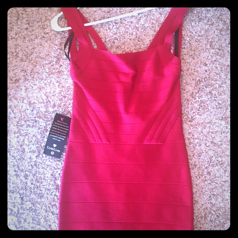🛑 SOLD!!  Bebe. Red bandage dress size Medium